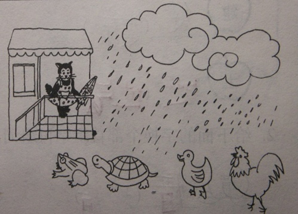 一年级下册看图写话:雨伞该给谁 -三巧学习